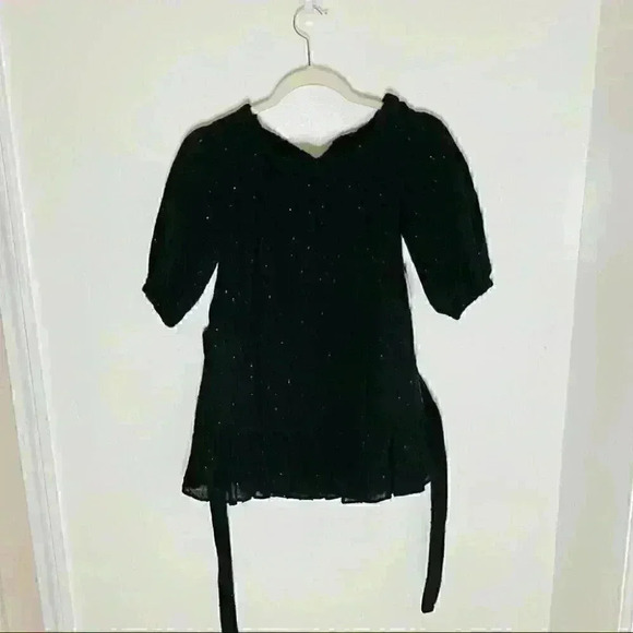 NEW Tularosa Maida Faux Wrap Ruffle Silver Dot and Black Dress Clubbing Party - Picture 4 of 7
